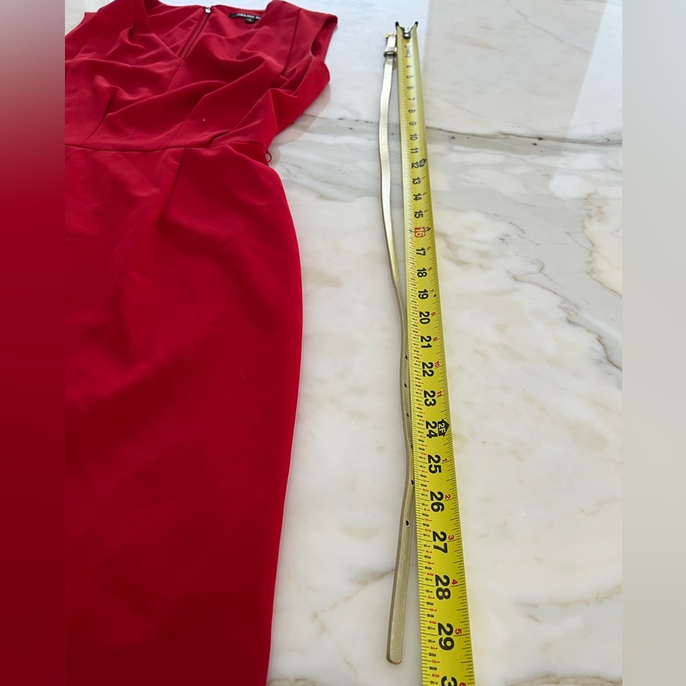 GIANNI BINI RED BELTED DRESS SIZE US 0 - Picture 12 of 16